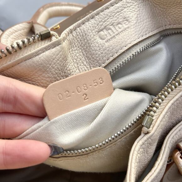 Chloe Chloé Paddington Leather Bag Medium In Ivory Leather Rose Gold Hardware - Picture 16 of 16